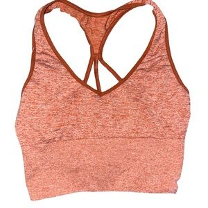 PINK Victoria's Secret Heathered Rust Racerback Sports Bralette